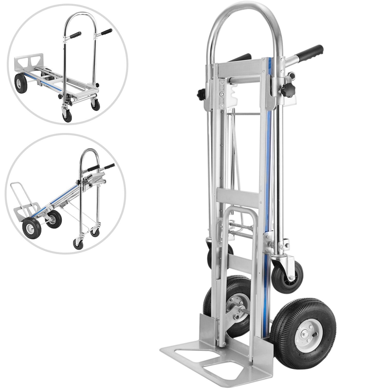 Diable/ chariot pliable multifonction en métal 3 positions de travail