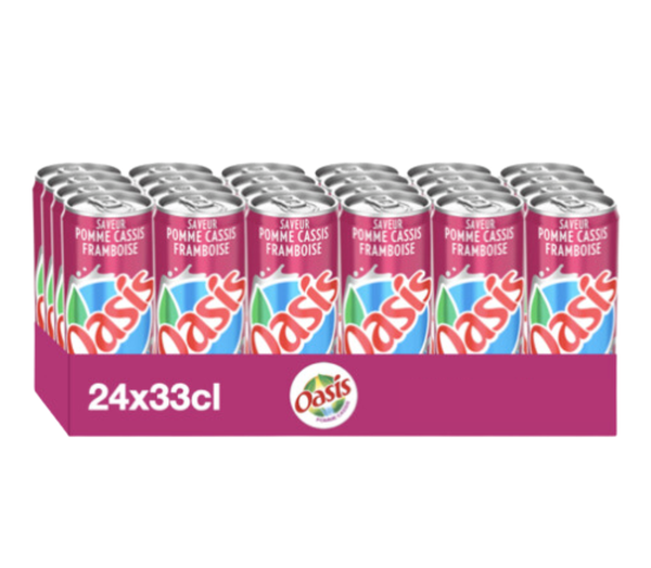 Oasis canettes 24x33 cl pomme cassis framboise