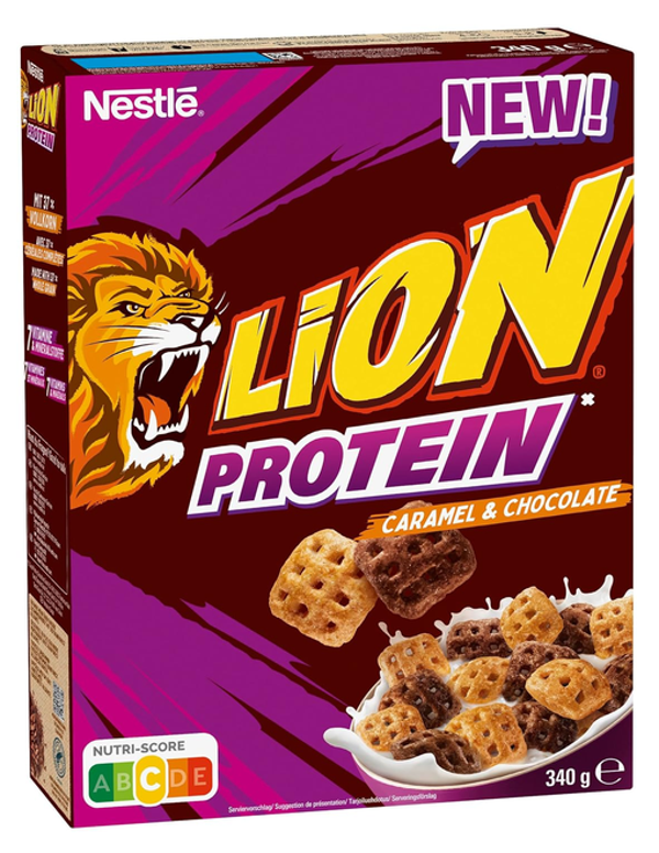 Lion Protéines céréales Nestlé caramel / chocolat boite 340g