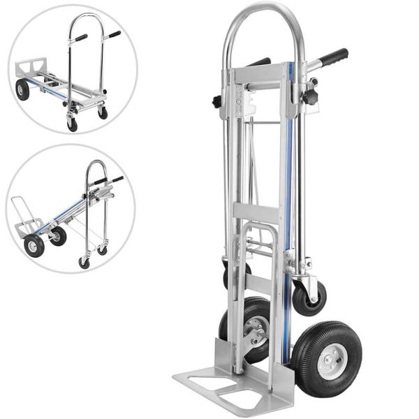 Diable/ chariot pliable multifonction en métal 3 positions de travail