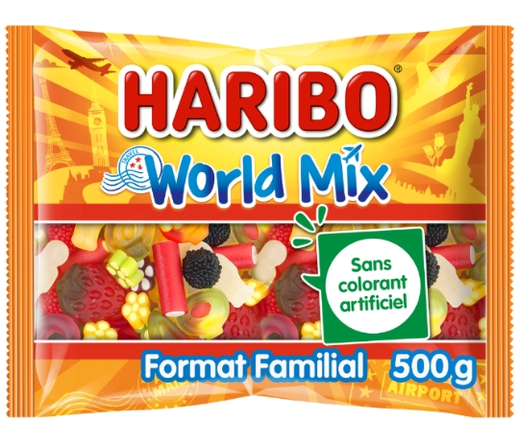 Haribo world mix grand paquet bonbon 500g