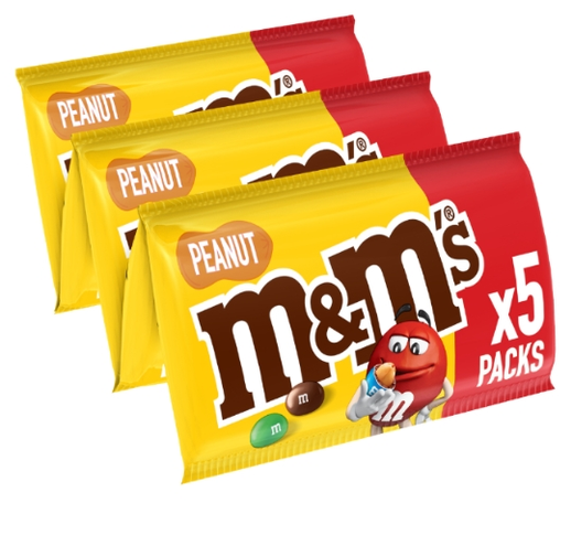 M&m's Mms bonbon chocolat lot 5 paquets 36g peanut classique