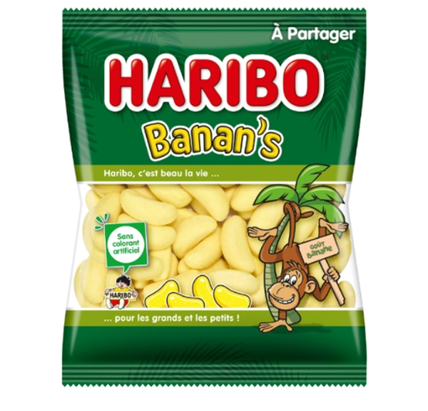 Haribo banane 🍌bonbon acidulé ​300g