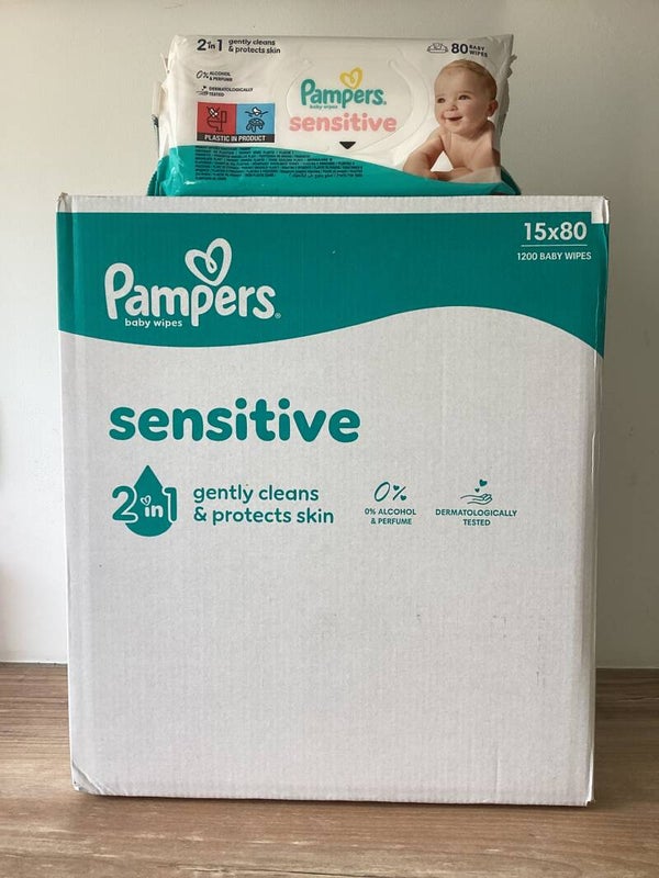 Pampers lingettes sensitive 15x80 pièces