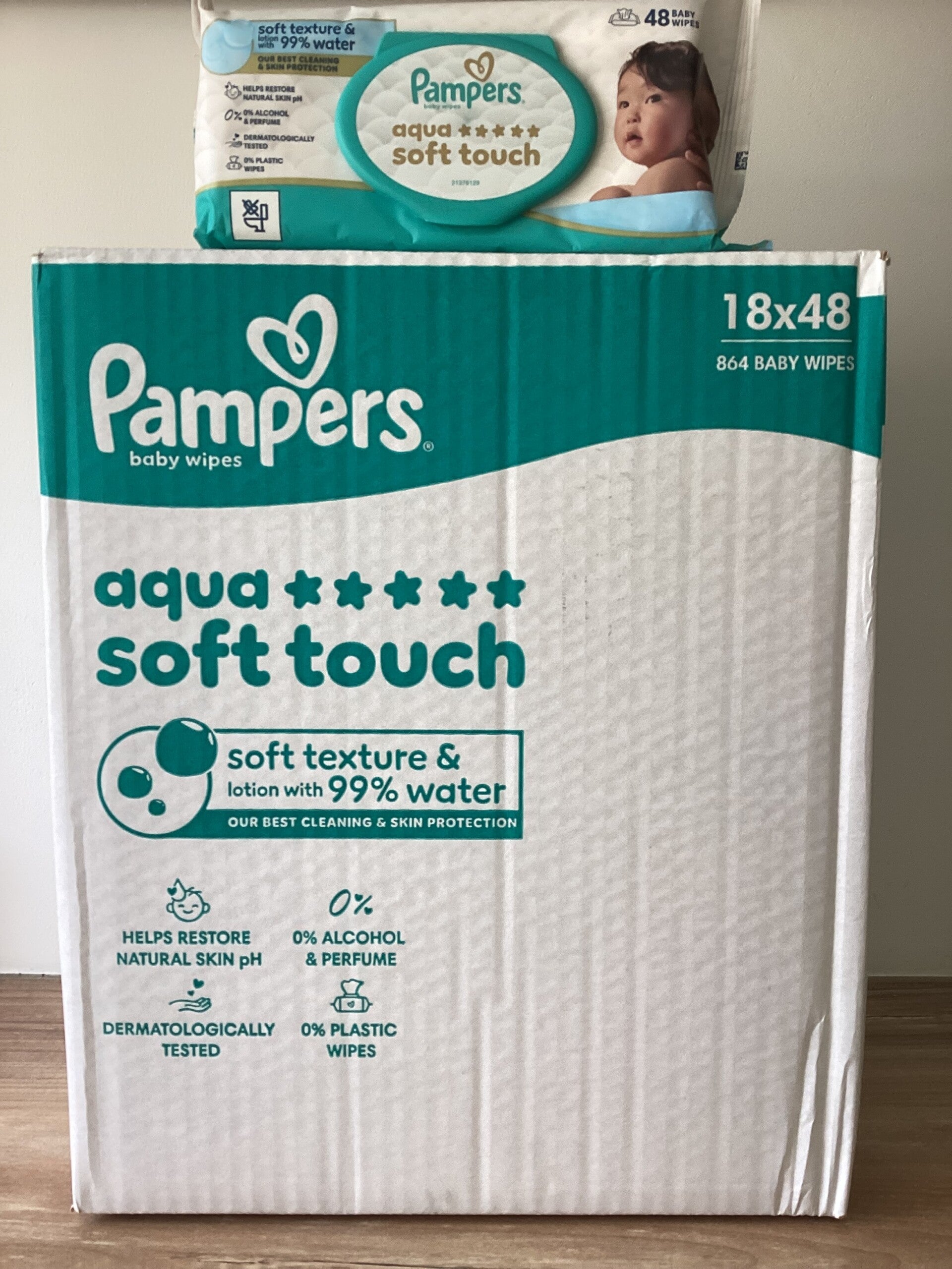 Pampers lingettes Aqua soft touch 18x48 pièces