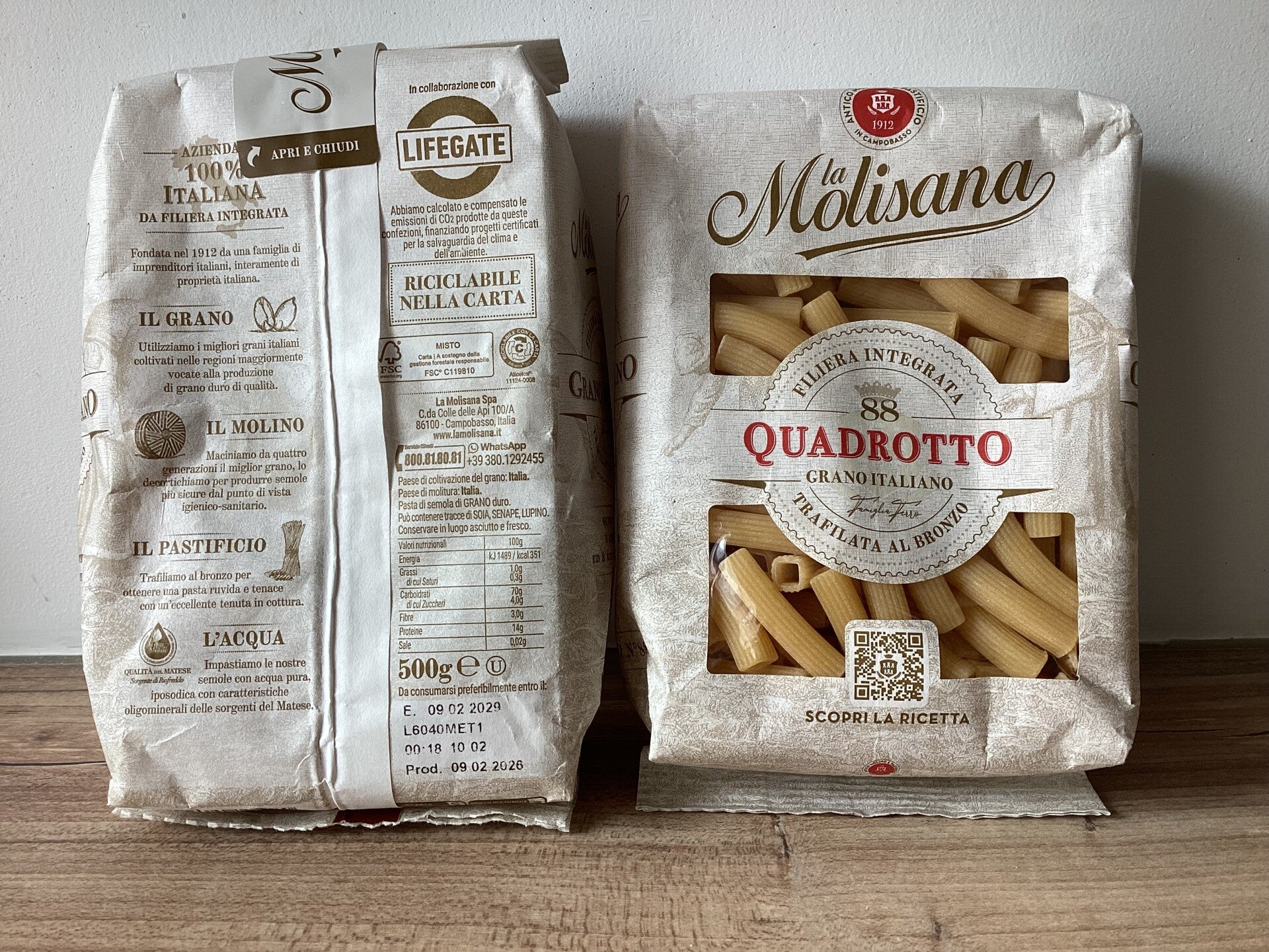 Pâte La Molisana Quadrotto 1kg 2x500g