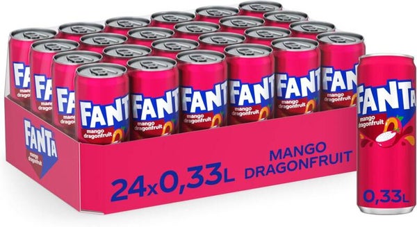 Fanta mangue Fruit du dragon canettes 24x33cl
