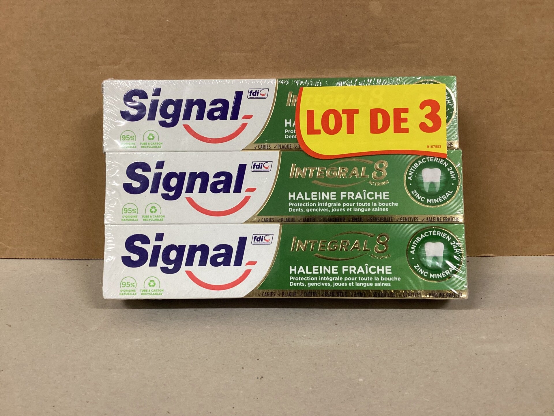 Signal dentifrice haleine fraiche menthe lot de 3