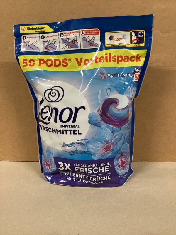 Lenor lessive capsule 50 pods / carton 100 pods senteur fraîcheur D avril