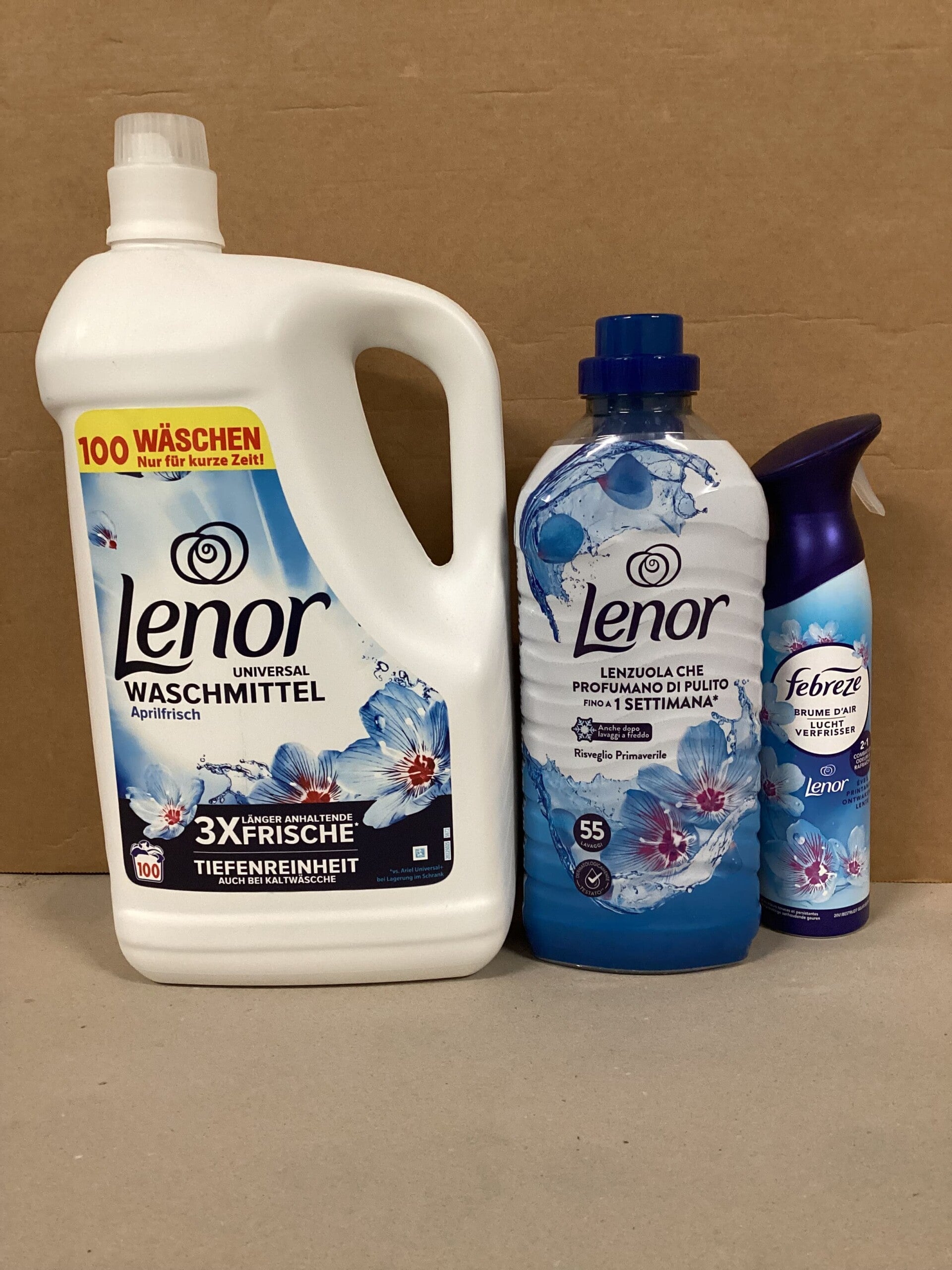 Lenor Trio pack promo lessive + adoucissant + spray d ambiance