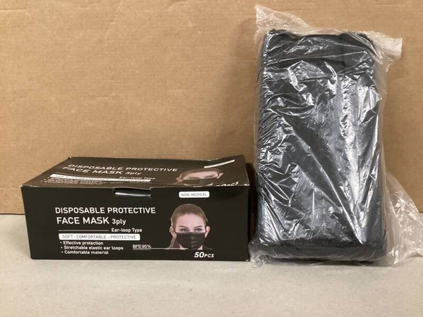 Masque noir boîte 50 pièces idéal pour travaux - peinture - usage médical