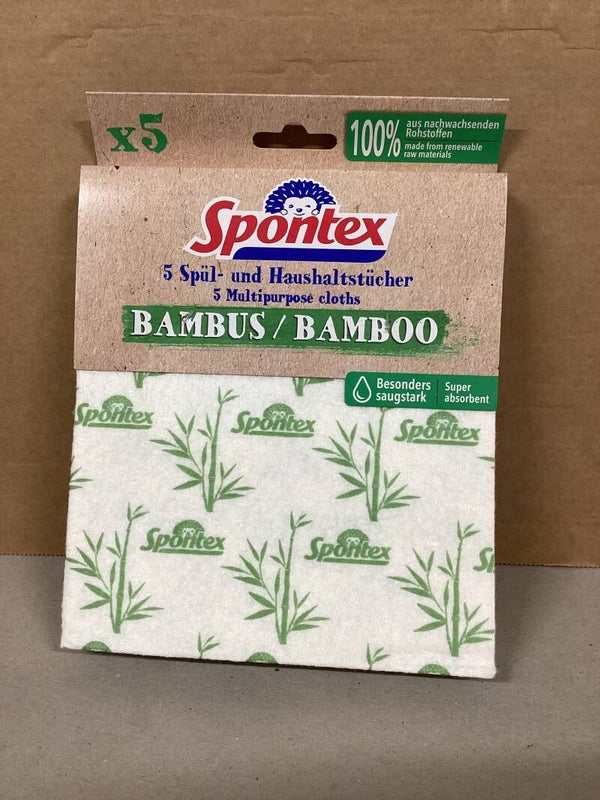 Spontex essuie multi usage en bamboo top qualité lot de 5 essuies 35x30cm