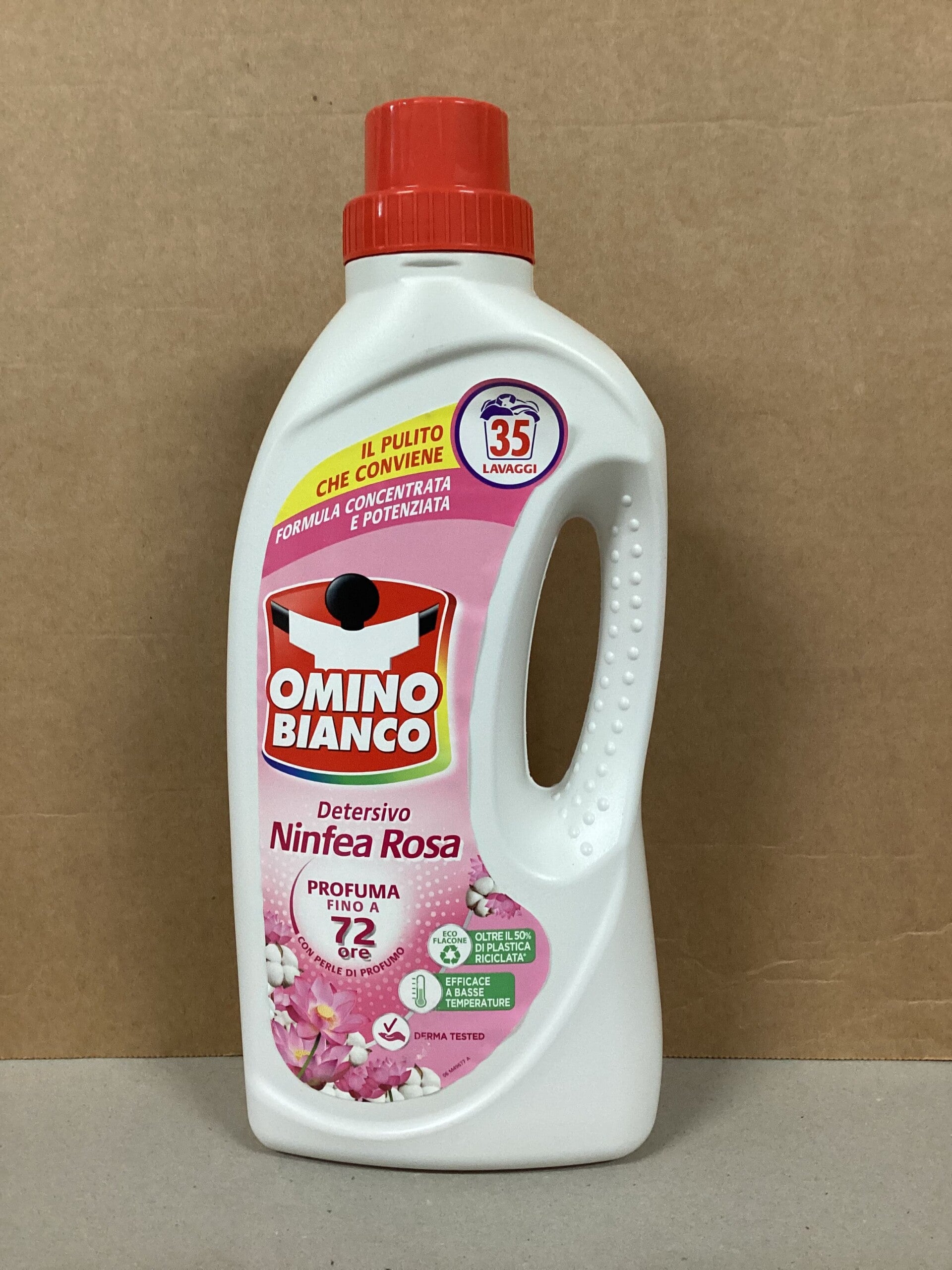 Omino bianco lessive liquide senteur nénuphar rose