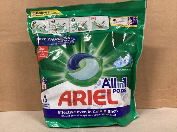 Ariel lessive capsules pods 4 sortes différentes