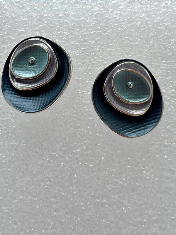 Oorbel klein drie kleuren blauw 60