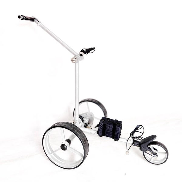 Refurbished Lichtgewicht ALUMINIUM Elektrische golftrolley GT-AN (instapmodel, single motor) ZONDER afstandsbediening en inclusief 10 accessoires (VOUWBAAR)