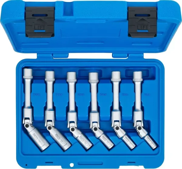 Jeu de clés articulées pour bougies de préchauffe universelles, hexagonales | 10 mm (3/8") | 8 - 16 mm | 6 Pcs