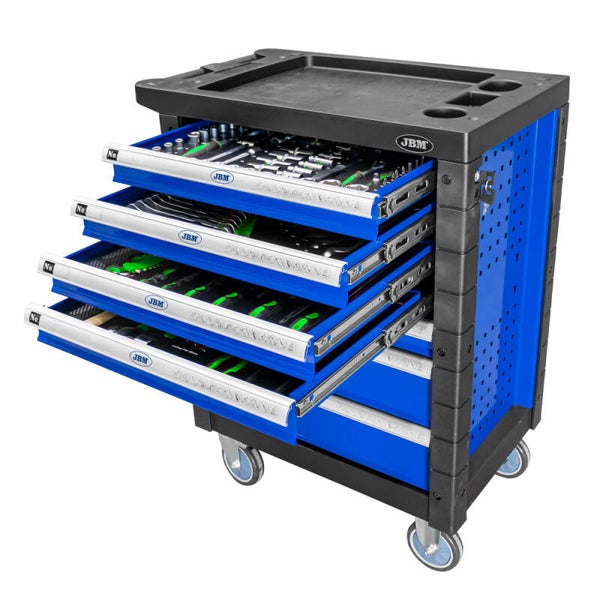 Servante à outils JBM 7 tiroirs 172 pièces – Bleue | Réf. 53767