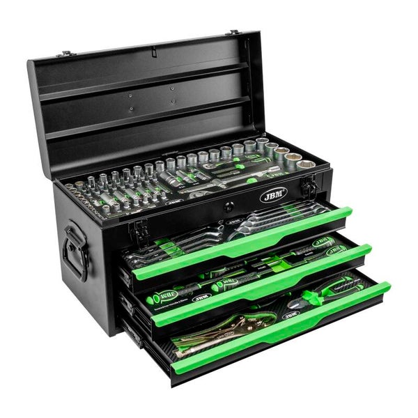 Caisse à outils métallique JBM 143 pièces zinguées | Réf. 54261