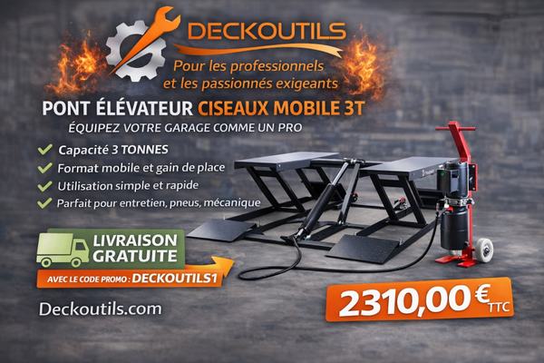 Pont élévateur ciseaux mobile 3T REDATS L-520F – 230V – Compact & sans installation