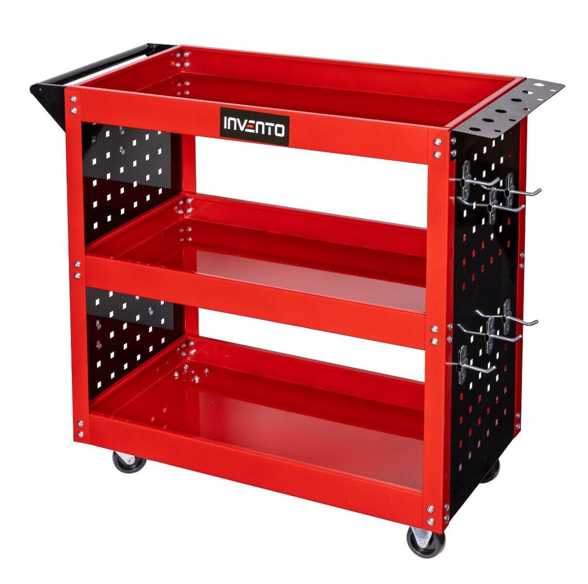 Chariot d'atelier 3 étagères avec panneaux latéraux