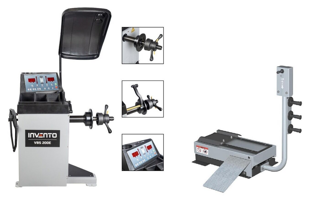 Équilibreuse roue + lève-roue pneumatique INVENTO VBS 200E + VBL TS-65 – Pack atelier compact