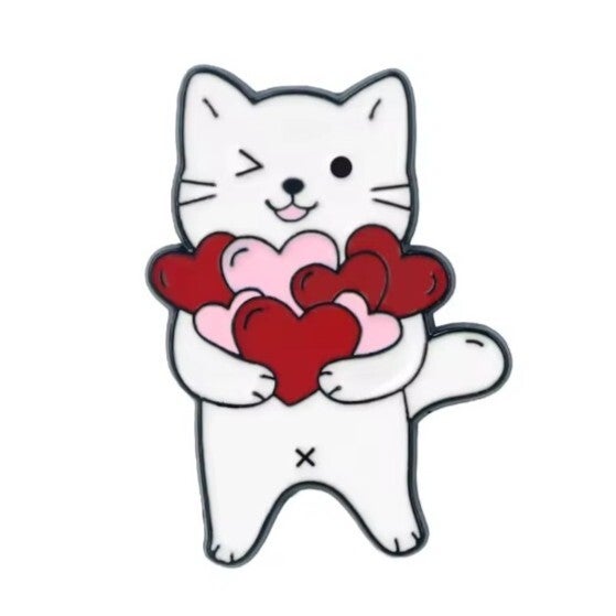 Pin Knipoogkatje Hartjes