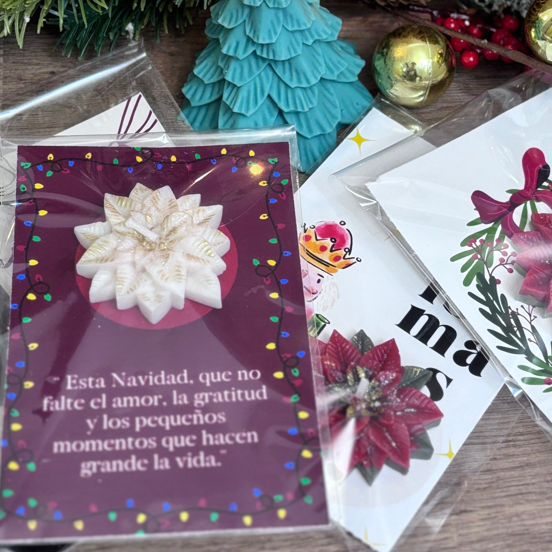 Pack de 15 tarjetas aromáticas de Navidad con velas artesanales