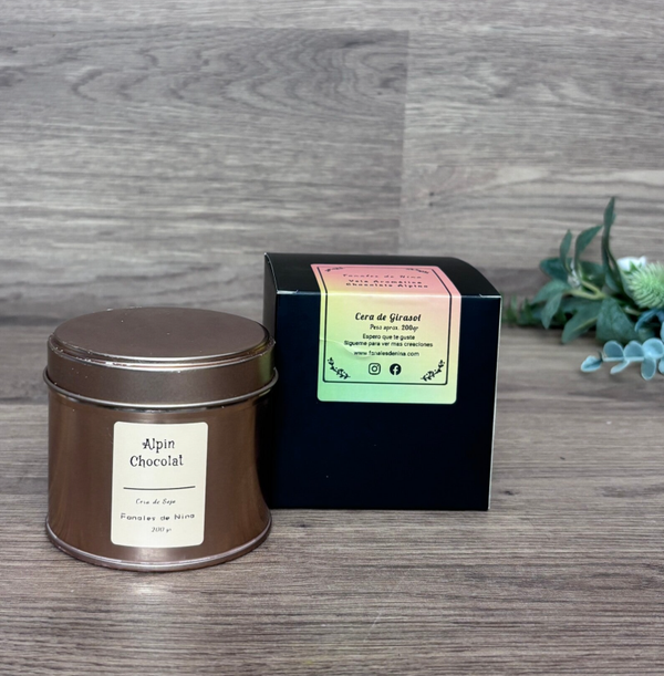 Vela Aromática en lata rosada - Chocolate Alpino