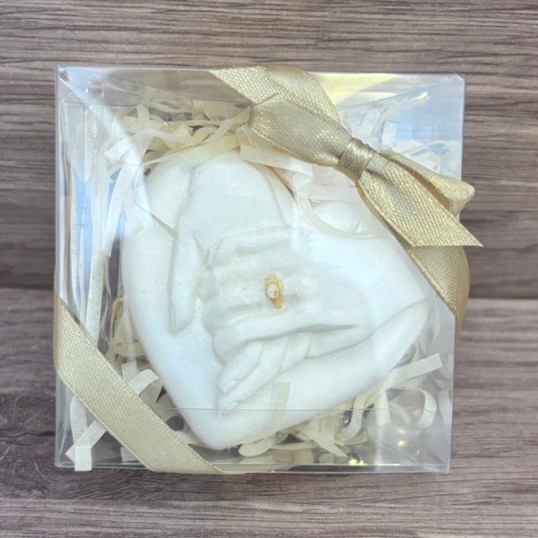 Jabon corazon con manos - Pack de 15 para eventos