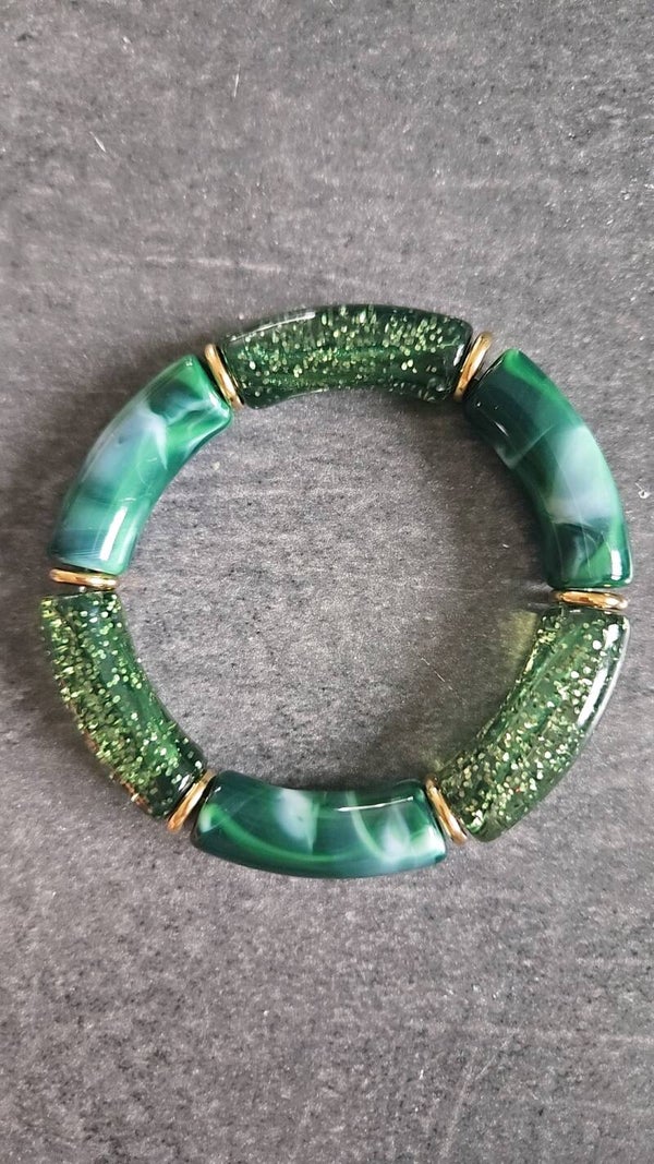 BRACELET MALIA VERT PAILLETE