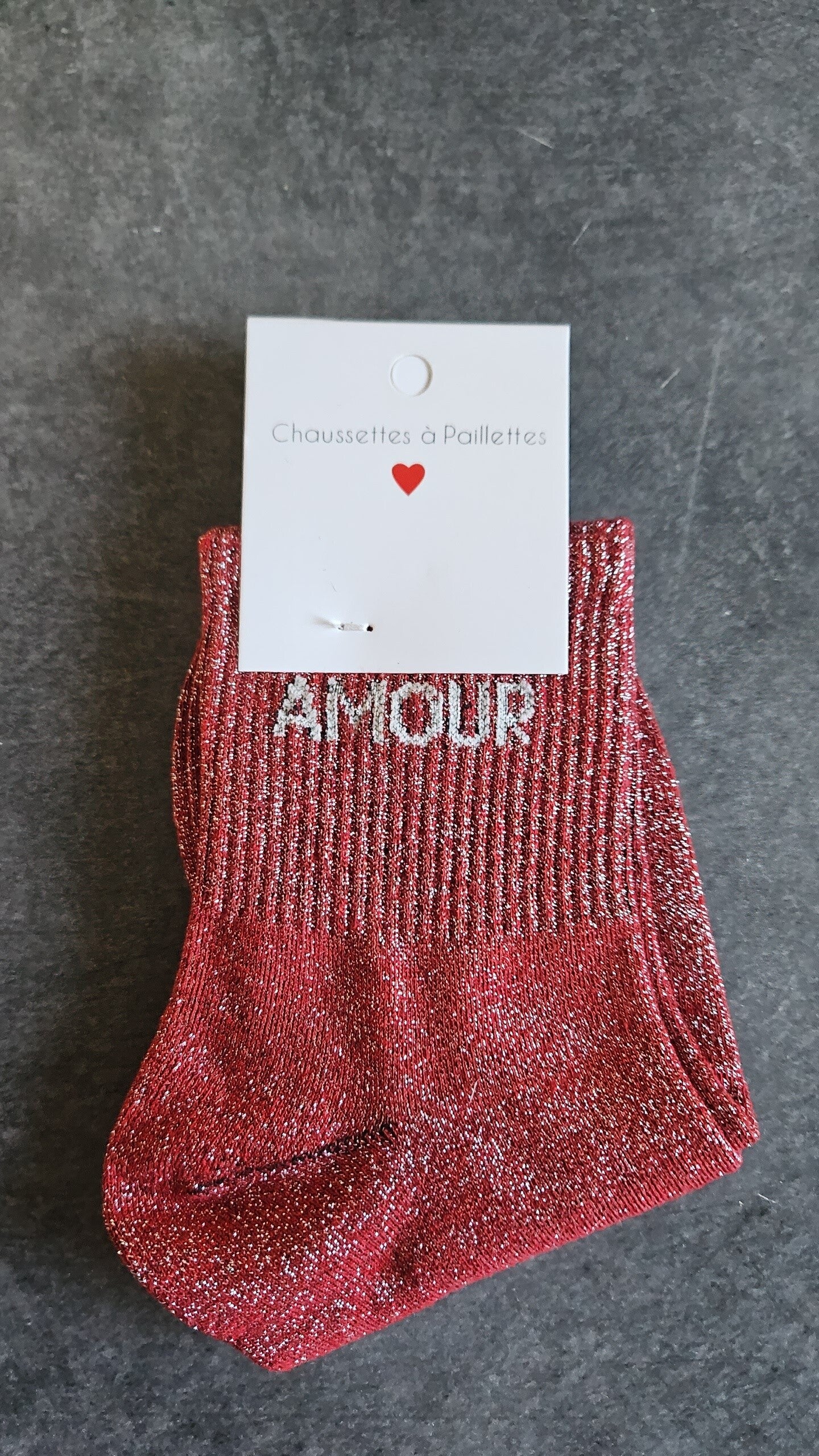 CHAUSSETTE PAILLETTES AMOUR