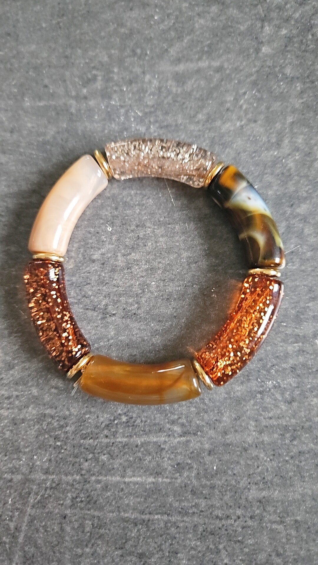BRACELET MALIA MARRON PAILLETE