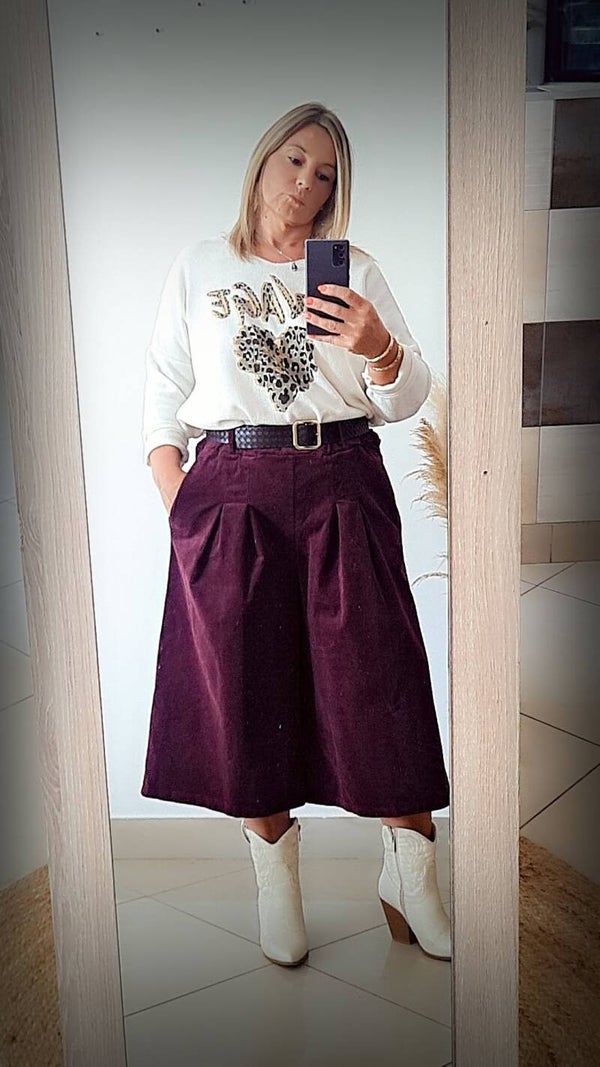 JUPE CULOTTE EDEN BORDEAUX