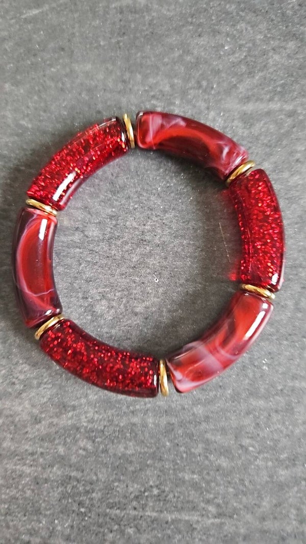 BRACELET  MALIA  BORDEAUX PAILLETÉ