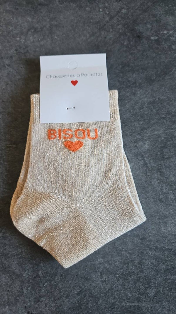 CHAUSSETTE PAILLETTES  BISOUS