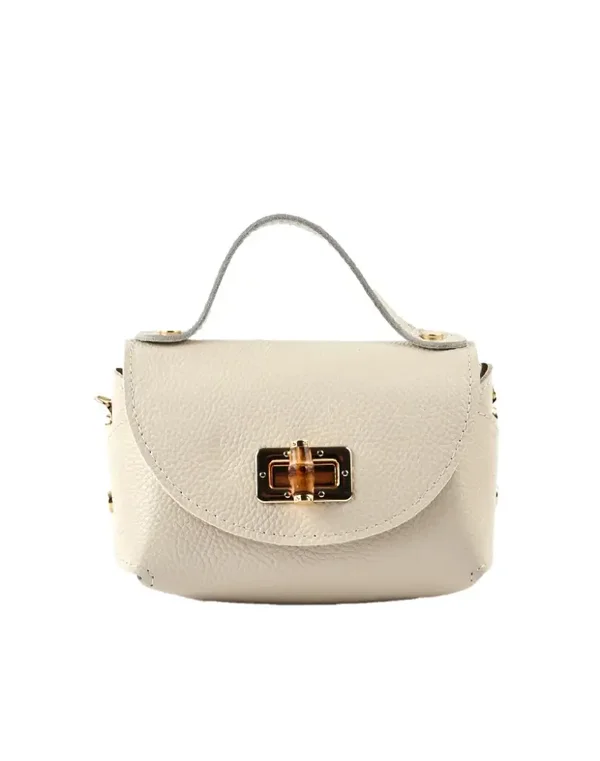 Lederen tas - beige / goud
