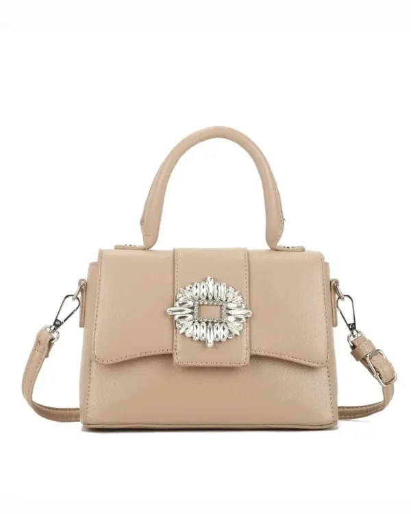 Kunstlederen tas - taupe / zilver