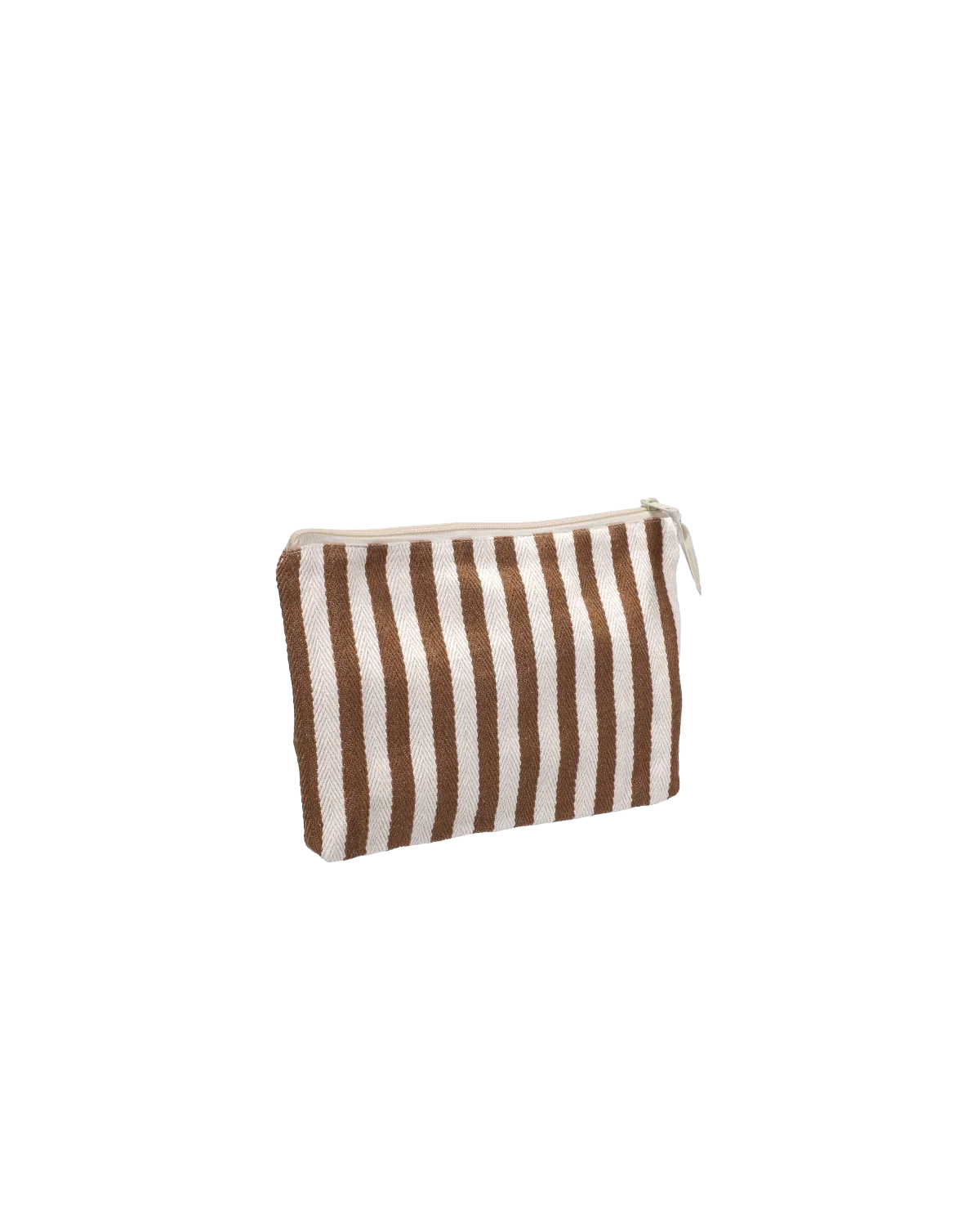 Toilettas - bruin / wit gestreept