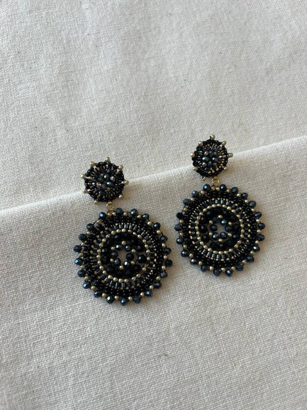 Oorbellen - zwart / goud