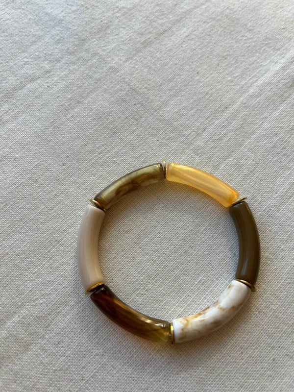 Tube armband - bruintinten / goud
