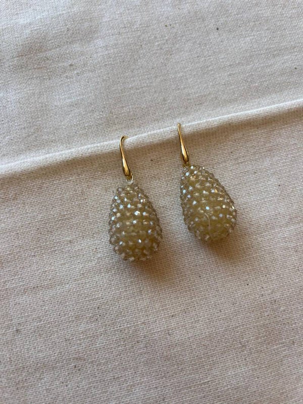 Oorbellen facet - goud / beige