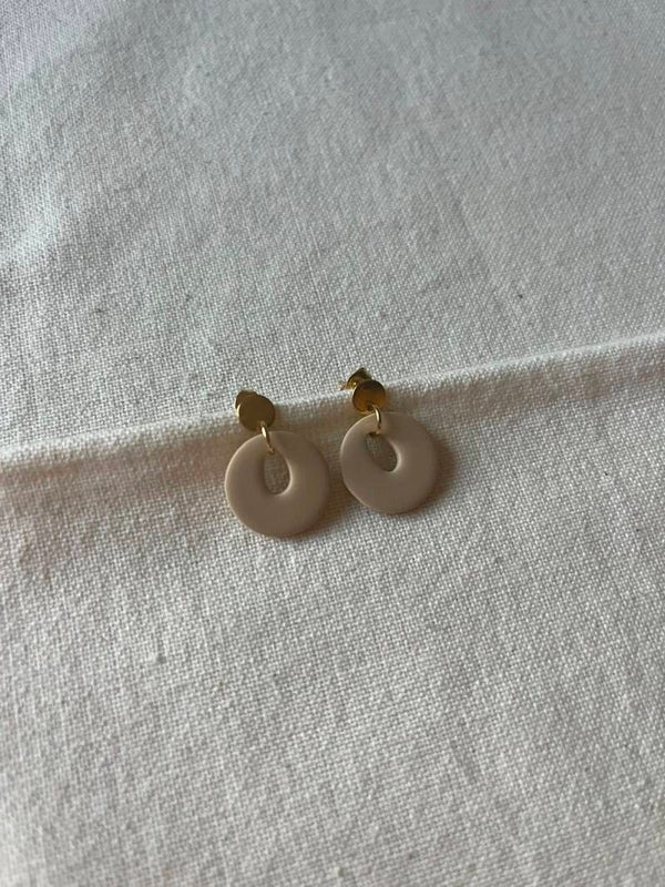 Oorbellen - zand / goud