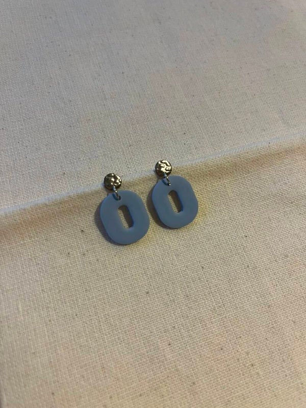 Oorbellen - lichtblauw / zilver