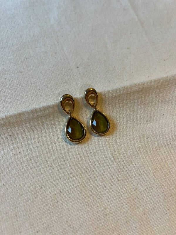 Oorbellen - olijf / goud