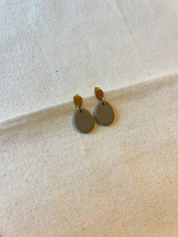 Oorbellen druppel - eucalyptus / goud