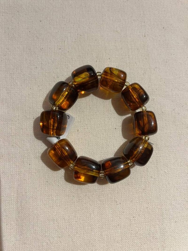Armband - donkerbruin transparant
