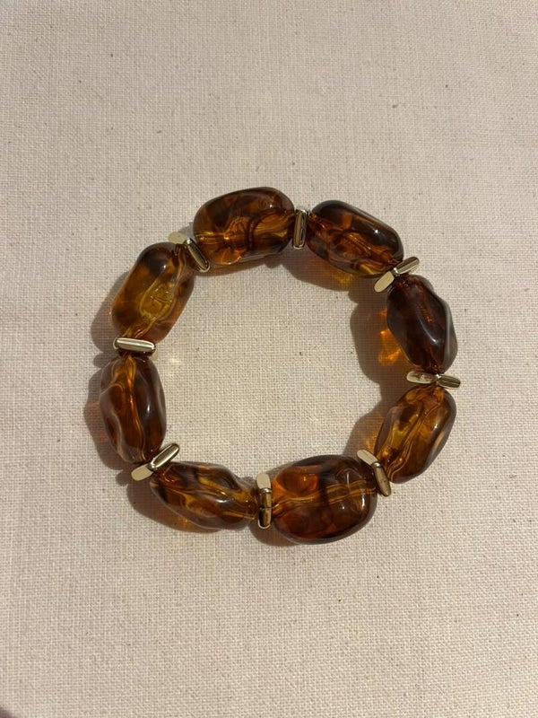 Armband - donkerbruin transparant