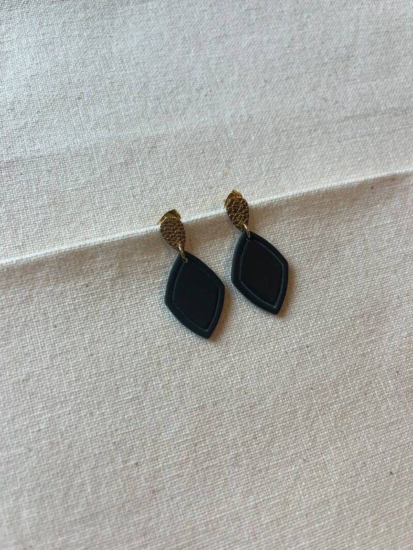 Oorbellen - zwart / goud