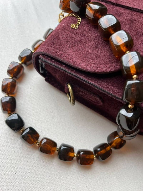 Ketting - bruin / goud